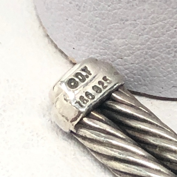 David Yurman Diamond X Double Cable Cuff Bracelet .925 / 18K - Picture 9 of 11